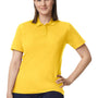 Gildan Womens SoftStyle Double Pique Short Sleeve Polo Shirt - Daisy Yellow - NEW