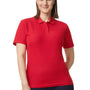 Gildan Womens SoftStyle Double Pique Short Sleeve Polo Shirt - Red