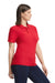 Gildan G648L Womens SoftStyle Double Pique Short Sleeve Polo Shirt Red Side