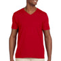 Gildan Mens Softstyle Short Sleeve V-Neck T-Shirt - Cherry Red