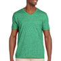 Gildan Mens Softstyle Short Sleeve V-Neck T-Shirt - Heather Irish Green