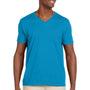 Gildan Mens Softstyle Short Sleeve V-Neck T-Shirt - Sapphire Blue - Closeout