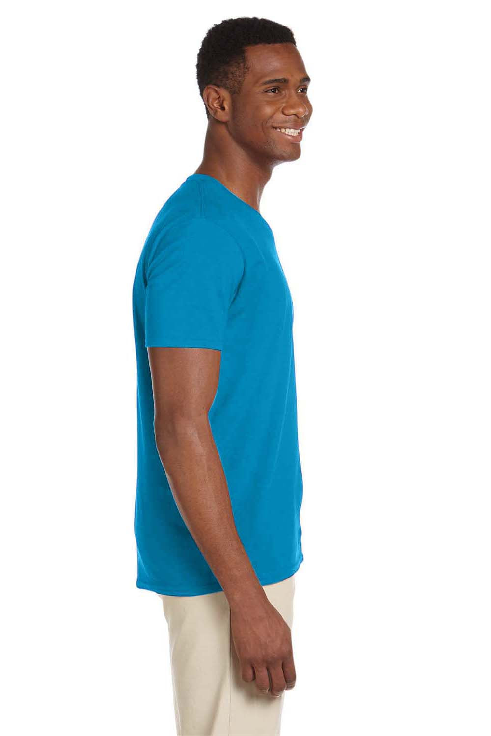 Gildan G64V Mens Softstyle Short Sleeve V-Neck T-Shirt Sapphire Blue Side