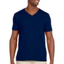 Gildan Mens Softstyle Short Sleeve V-Neck T-Shirt - Navy Blue