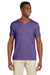 Gildan G64V Mens Softstyle Short Sleeve V-Neck T-Shirt Heather Purple Front