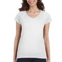 Gildan Womens Softstyle Short Sleeve V-Neck T-Shirt - White