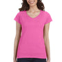 Gildan Womens Softstyle Short Sleeve V-Neck T-Shirt - Azalea Pink