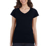 Gildan Womens Softstyle Short Sleeve V-Neck T-Shirt - Black