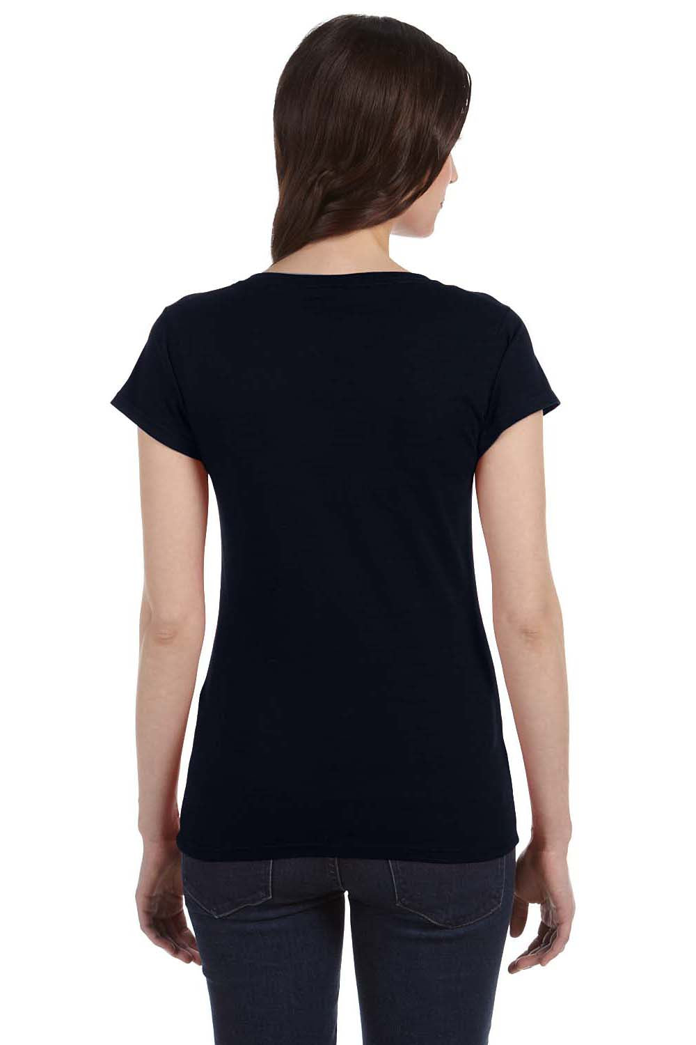 Gildan G64VL Womens Softstyle Short Sleeve V-Neck T-Shirt Black Back