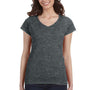 Gildan Womens Softstyle Short Sleeve V-Neck T-Shirt - Heather Dark Grey