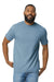 Gildan G650 Mens Softstyle Short Sleeve Crewneck T-Shirt Stone Blue Front