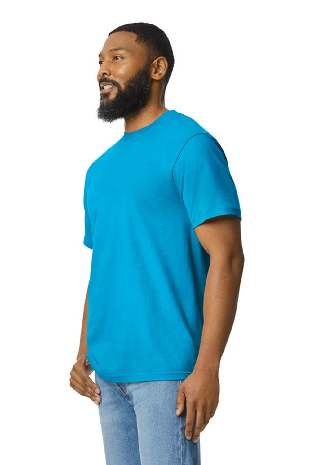 Gildan G650 Mens Softstyle Short Sleeve Crewneck T-Shirt Sapphire Blue Side