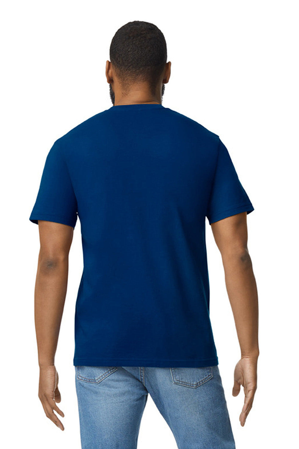 Gildan G650 Mens Softstyle Short Sleeve Crewneck T-Shirt Navy Blue Back