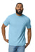 Gildan G650 Mens Softstyle Short Sleeve Crewneck T-Shirt Light Blue Front