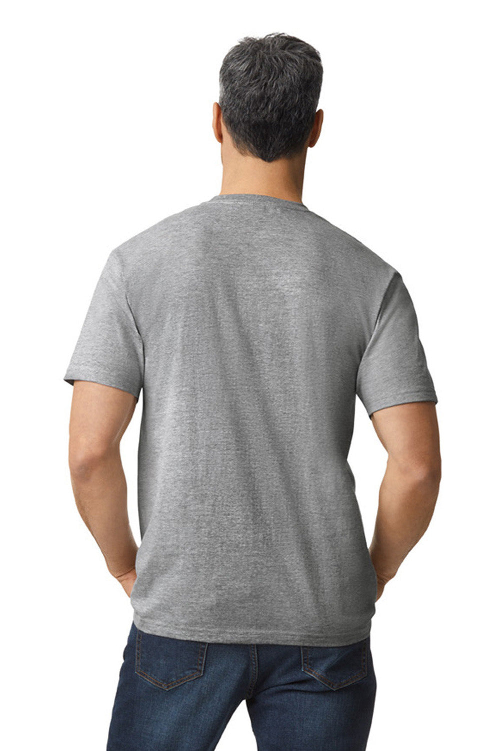 Gildan G650 Mens Softstyle Short Sleeve Crewneck T-Shirt Sport Grey Back