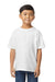 Gildan G650B Youth Softstyle Short Sleeve Crewneck T-Shirt White Front