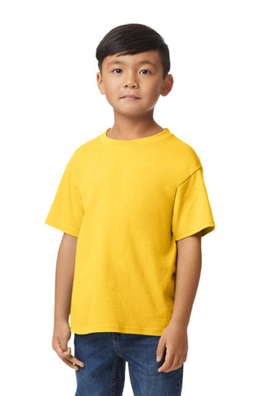 Gildan G650B Youth Softstyle Short Sleeve Crewneck T-Shirt Daisy Yellow Front