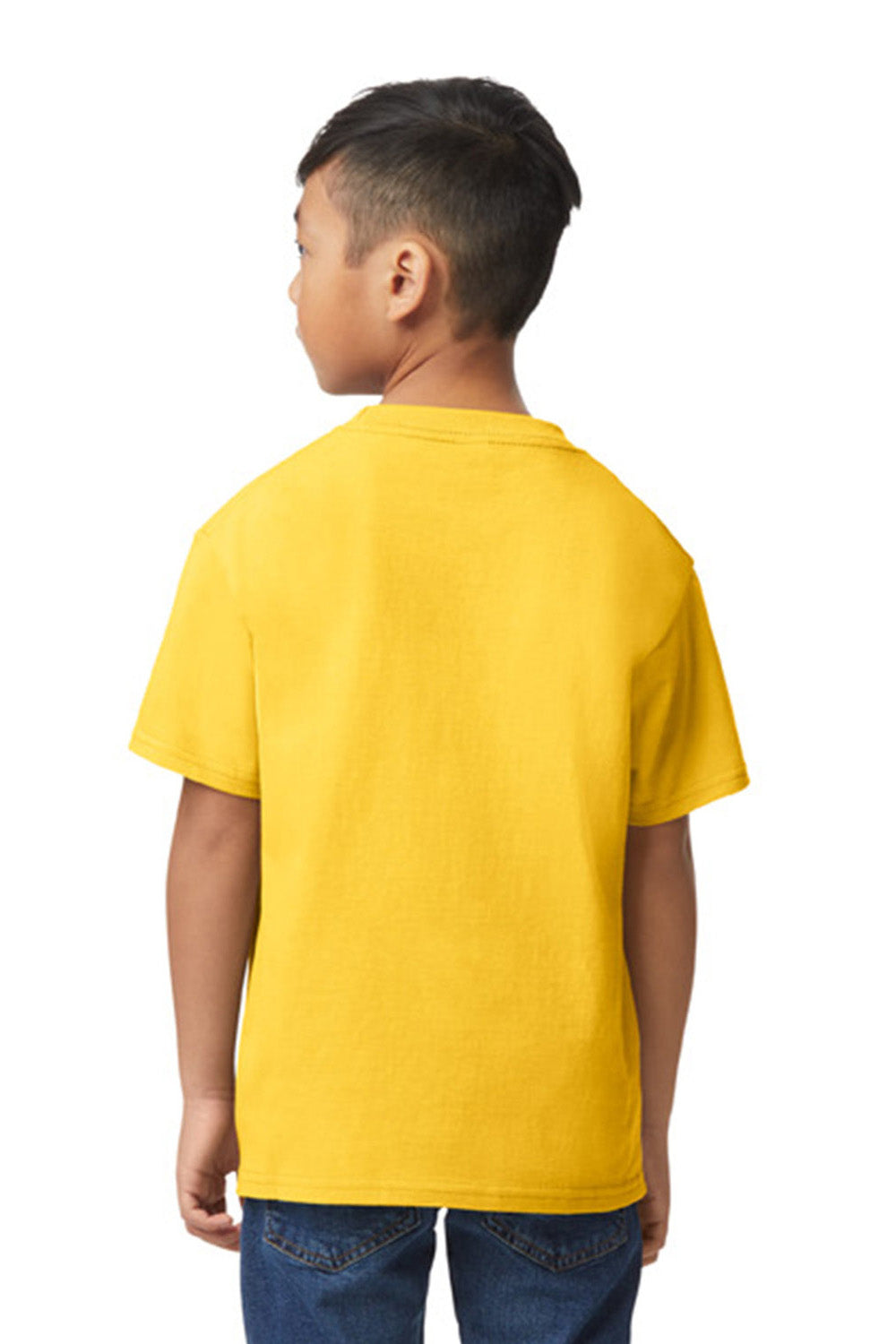 Gildan G650B Youth Softstyle Short Sleeve Crewneck T-Shirt Daisy Yellow Back