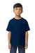 Gildan G650B Youth Softstyle Short Sleeve Crewneck T-Shirt Navy Blue Front