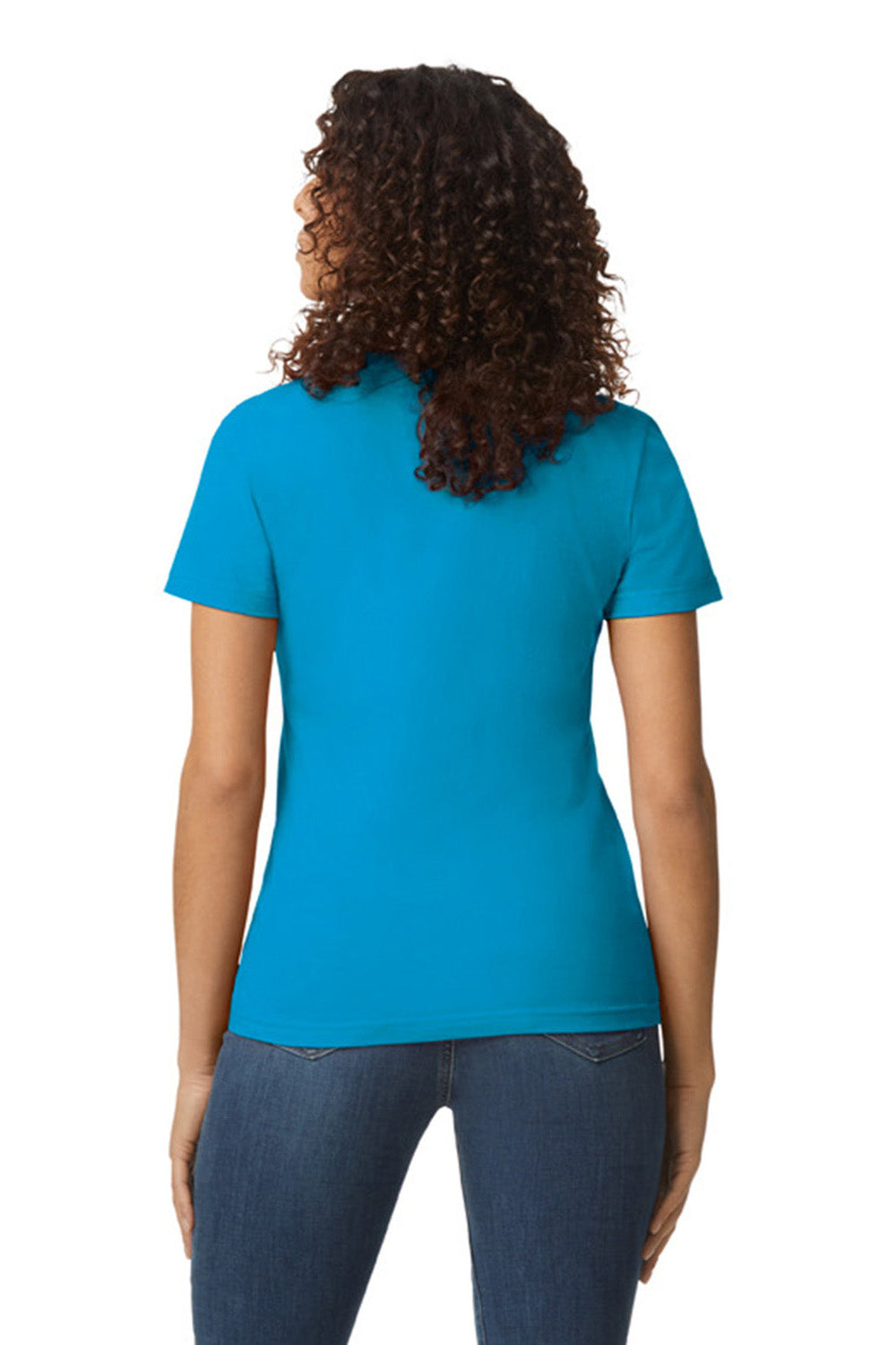 Gildan G650L Womens Softstyle Short Sleeve Crewneck T-Shirt Sapphire Blue Back