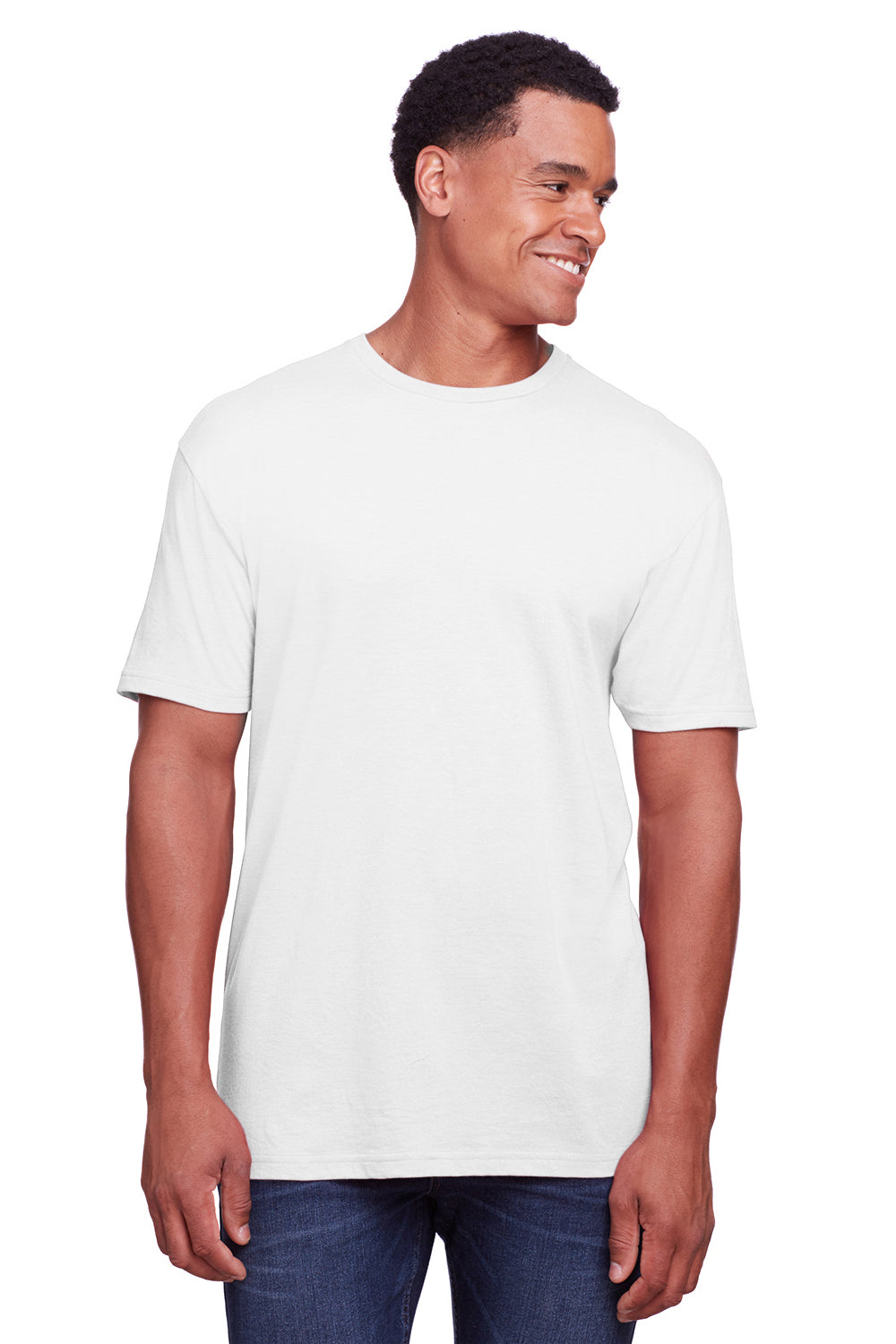 Gildan G670 Mens Softstyle CVC Short Sleeve Crewneck T-Shirt White Front