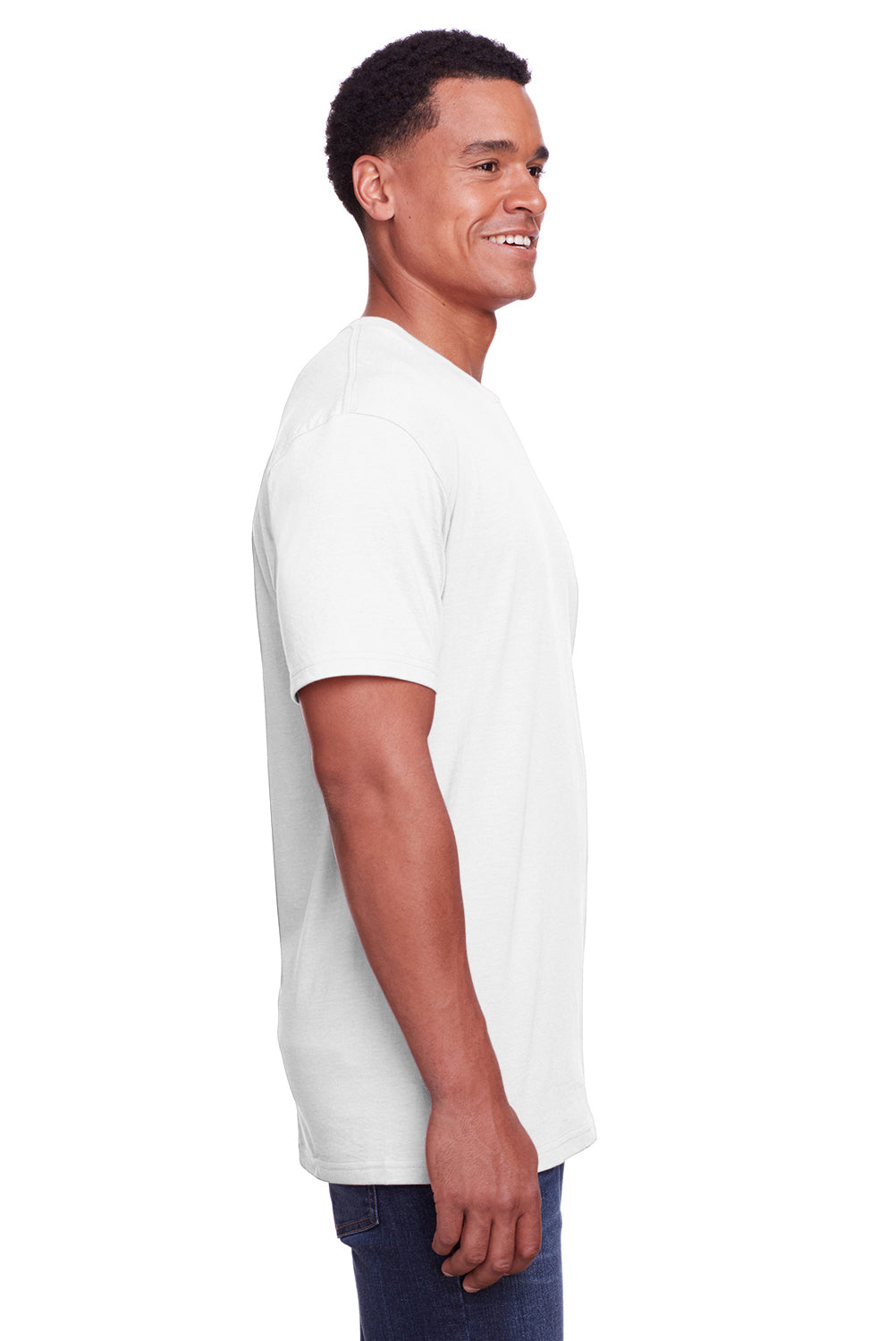 Gildan G670 Mens Softstyle CVC Short Sleeve Crewneck T-Shirt White Side
