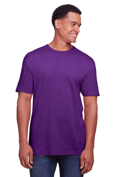Gildan G670 Mens Softstyle CVC Short Sleeve Crewneck T-Shirt Amethyst Purple Front