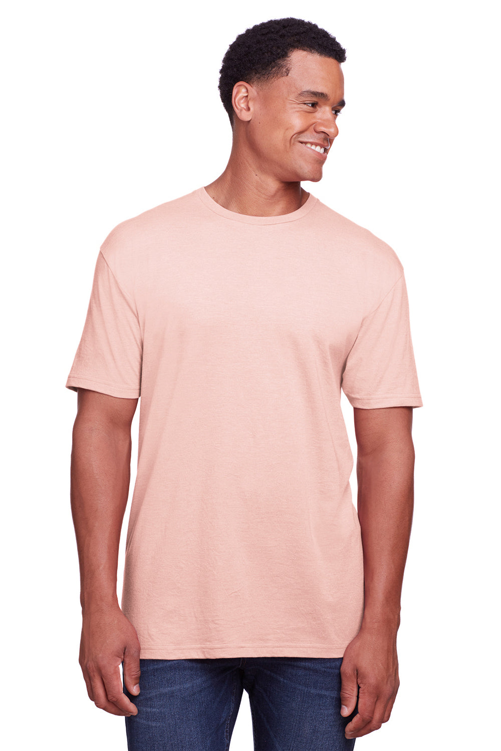 Gildan G670 Mens Softstyle CVC Short Sleeve Crewneck T-Shirt Dusty Rose Pink Front