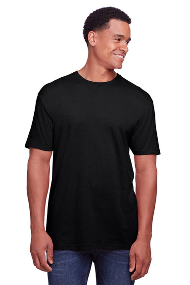 Gildan G670 Mens Softstyle CVC Short Sleeve Crewneck T-Shirt Black Front
