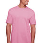 Gildan Mens Softstyle CVC Short Sleeve Crewneck T-Shirt - Plumrose Pink