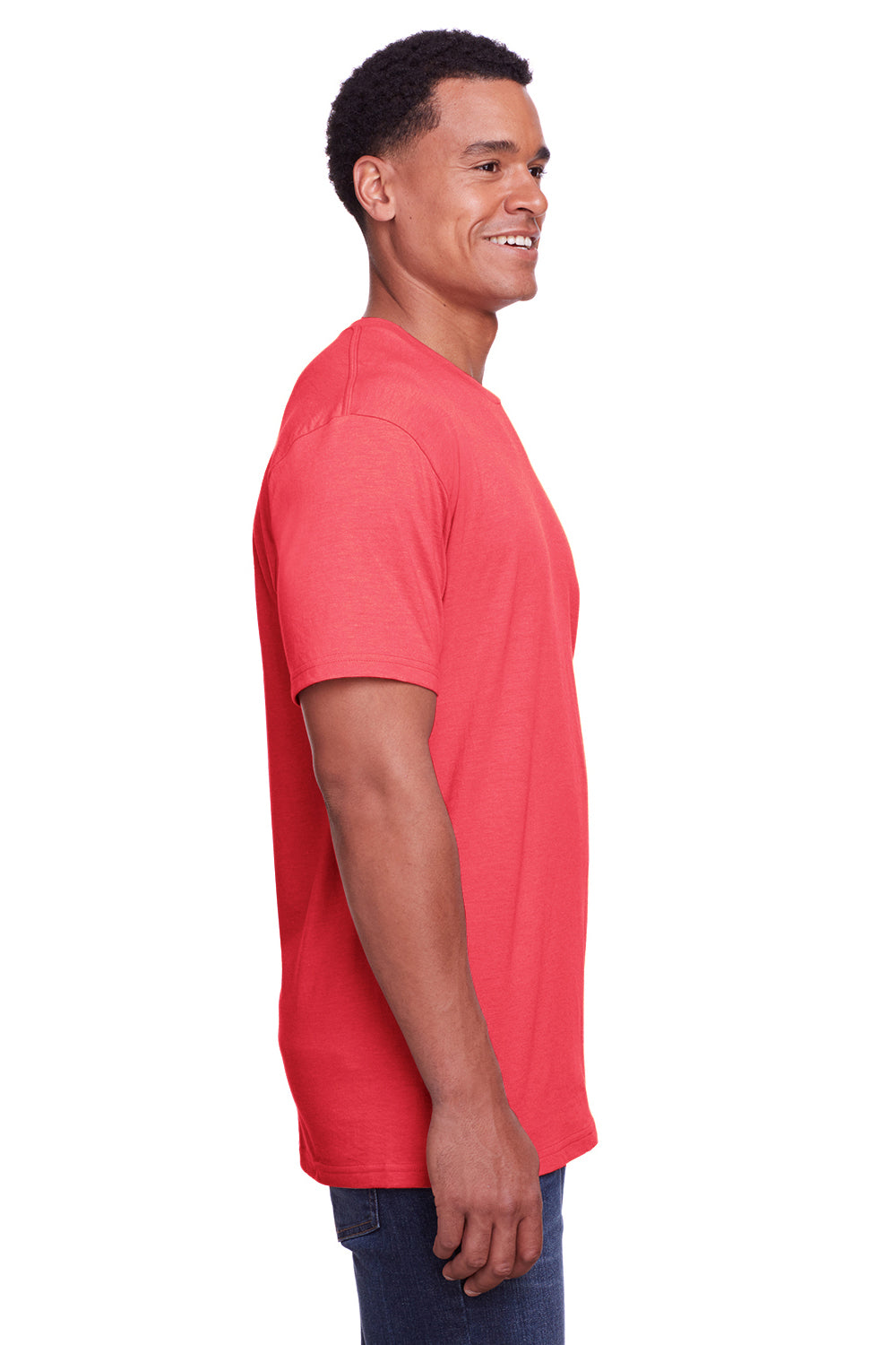 Gildan G670 Mens Softstyle CVC Short Sleeve Crewneck T-Shirt Red Side