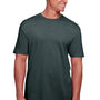 Gildan Mens Softstyle CVC Short Sleeve Crewneck T-Shirt - Steel Blue