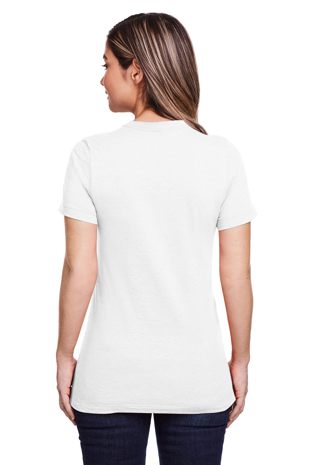 Gildan G670L Womens Softstyle CVC Short Sleeve Crewneck T-Shirt White Back
