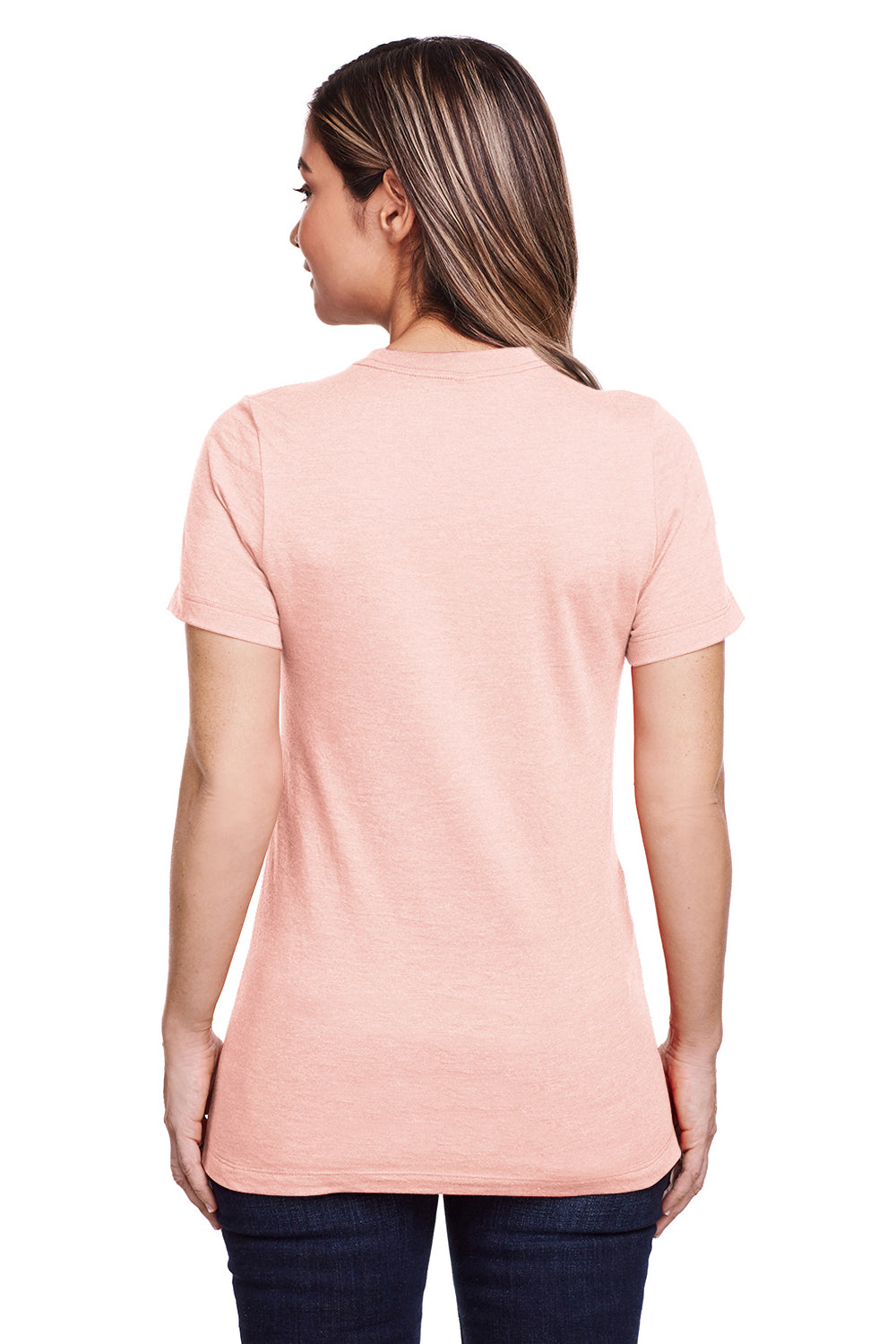 Gildan G670L Womens Softstyle CVC Short Sleeve Crewneck T-Shirt Dusty Rose Pink Back