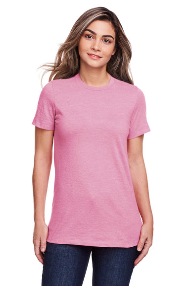 Gildan G670L Womens Softstyle CVC Short Sleeve Crewneck T-Shirt Plumrose Pink Front
