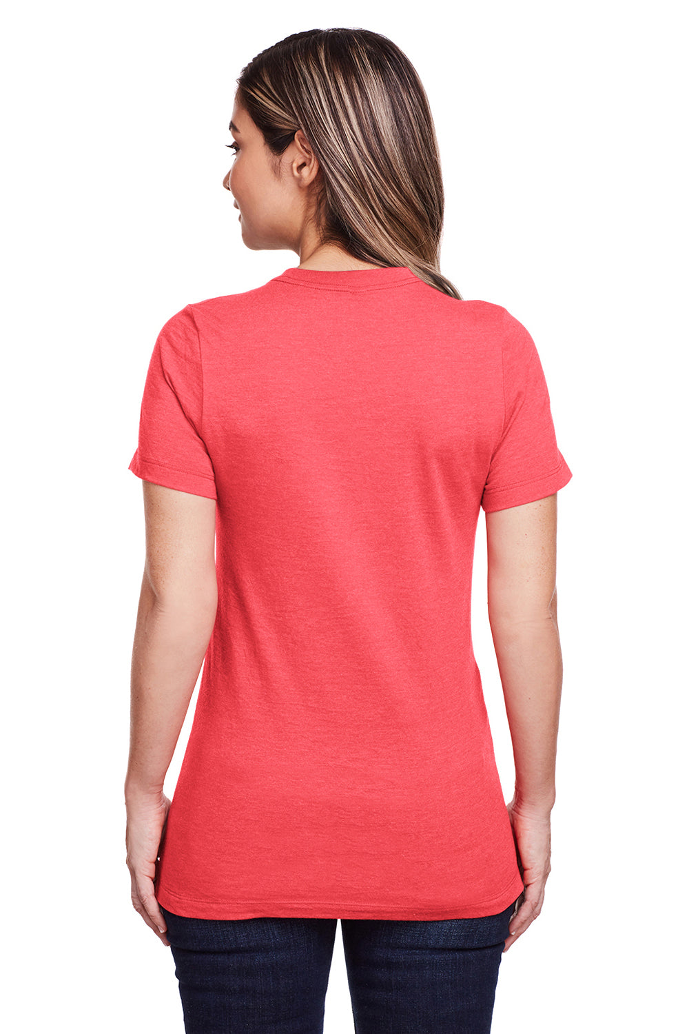 Gildan G670L Womens Softstyle CVC Short Sleeve Crewneck T-Shirt Red Back
