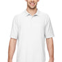 Gildan Mens DryBlend Moisture Wicking Short Sleeve Polo Shirt - White - Closeout