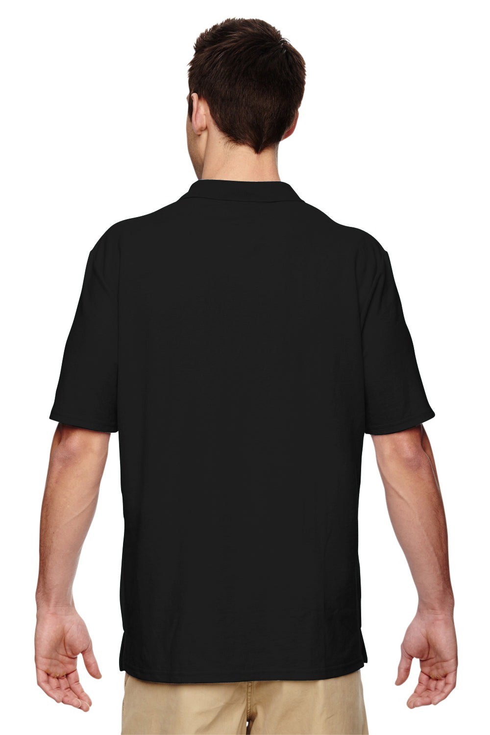 Gildan G728 Mens DryBlend Moisture Wicking Short Sleeve Polo Shirt Black Back
