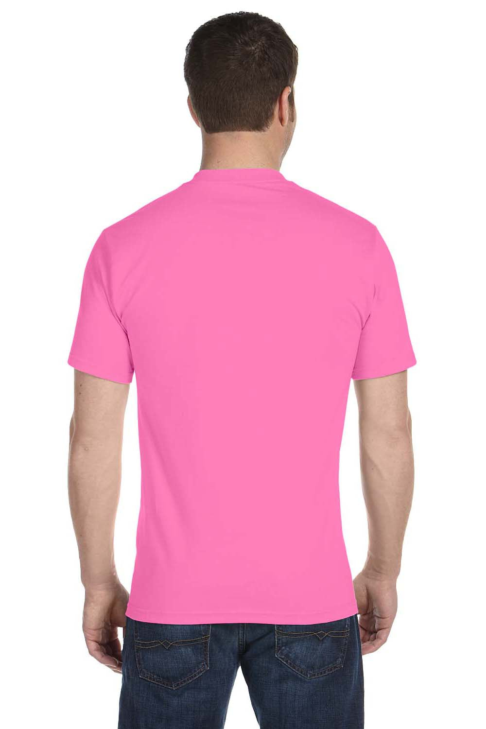 Gildan G800 Mens DryBlend Moisture Wicking Short Sleeve Crewneck T-Shirt Azalea Pink Back