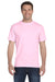 Gildan G800 Mens DryBlend Moisture Wicking Short Sleeve Crewneck T-Shirt Light Pink Front