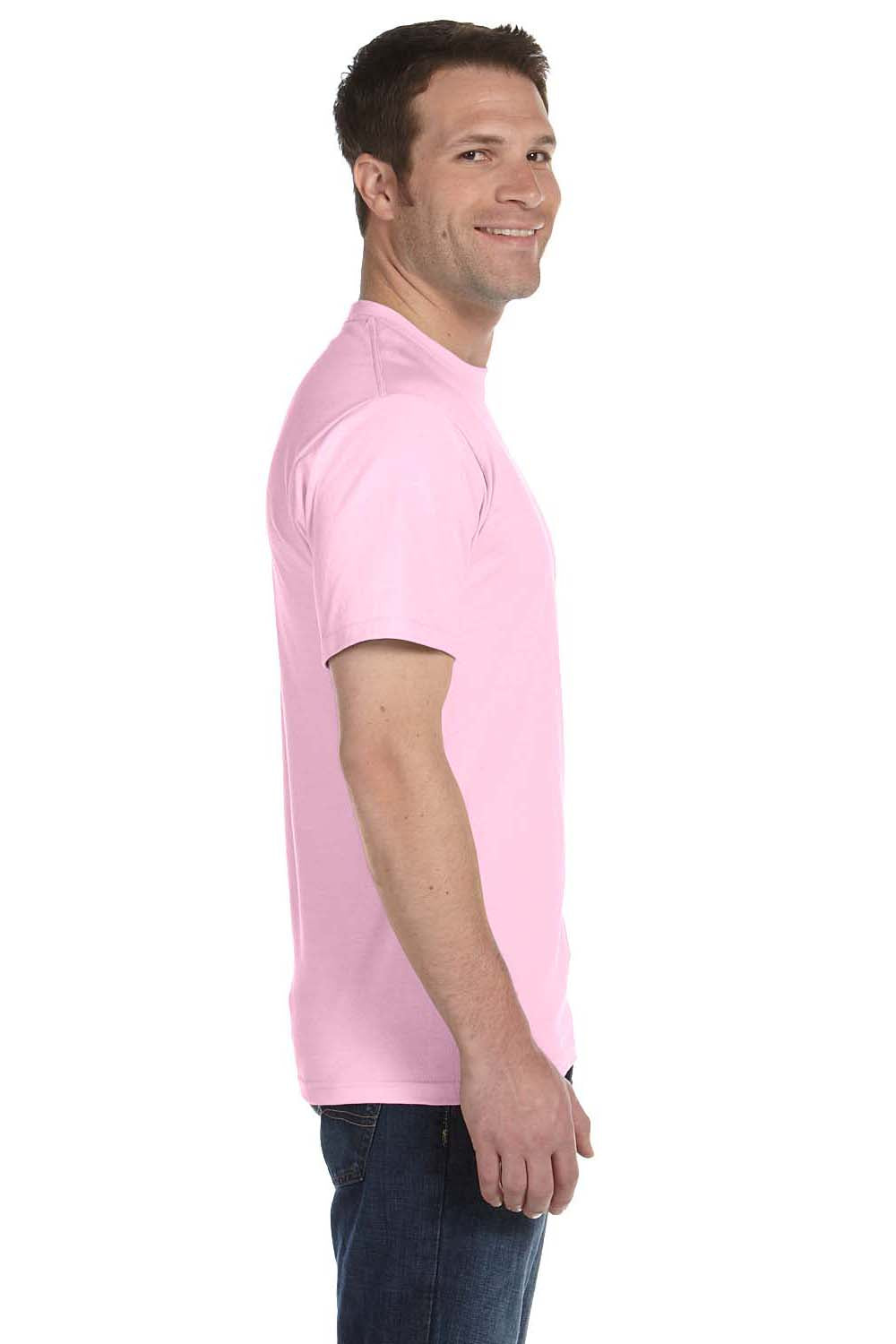 Gildan G800 Mens DryBlend Moisture Wicking Short Sleeve Crewneck T-Shirt Light Pink Side