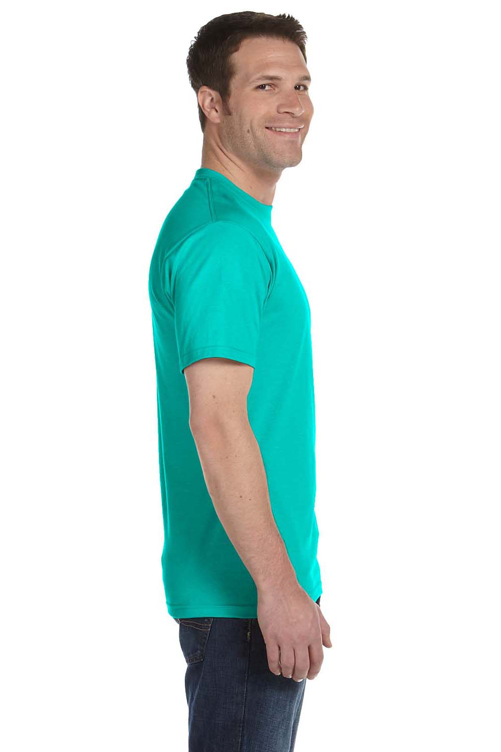Gildan G800 Mens DryBlend Moisture Wicking Short Sleeve Crewneck T-Shirt Jade Green Side