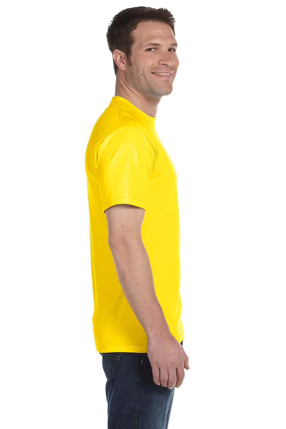 Gildan G800 Mens DryBlend Moisture Wicking Short Sleeve Crewneck T-Shirt Daisy Yellow Side