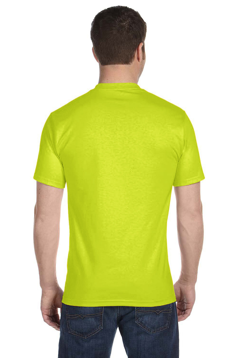 Gildan G800 Mens DryBlend Moisture Wicking Short Sleeve Crewneck T-Shirt Safety Green Back
