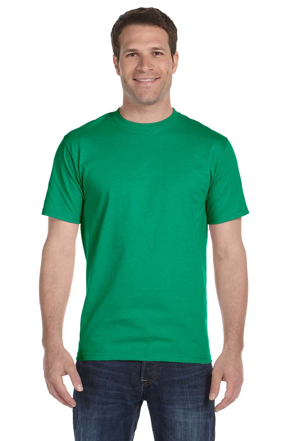 Gildan G800 Mens DryBlend Moisture Wicking Short Sleeve Crewneck T-Shirt Kelly Green Front
