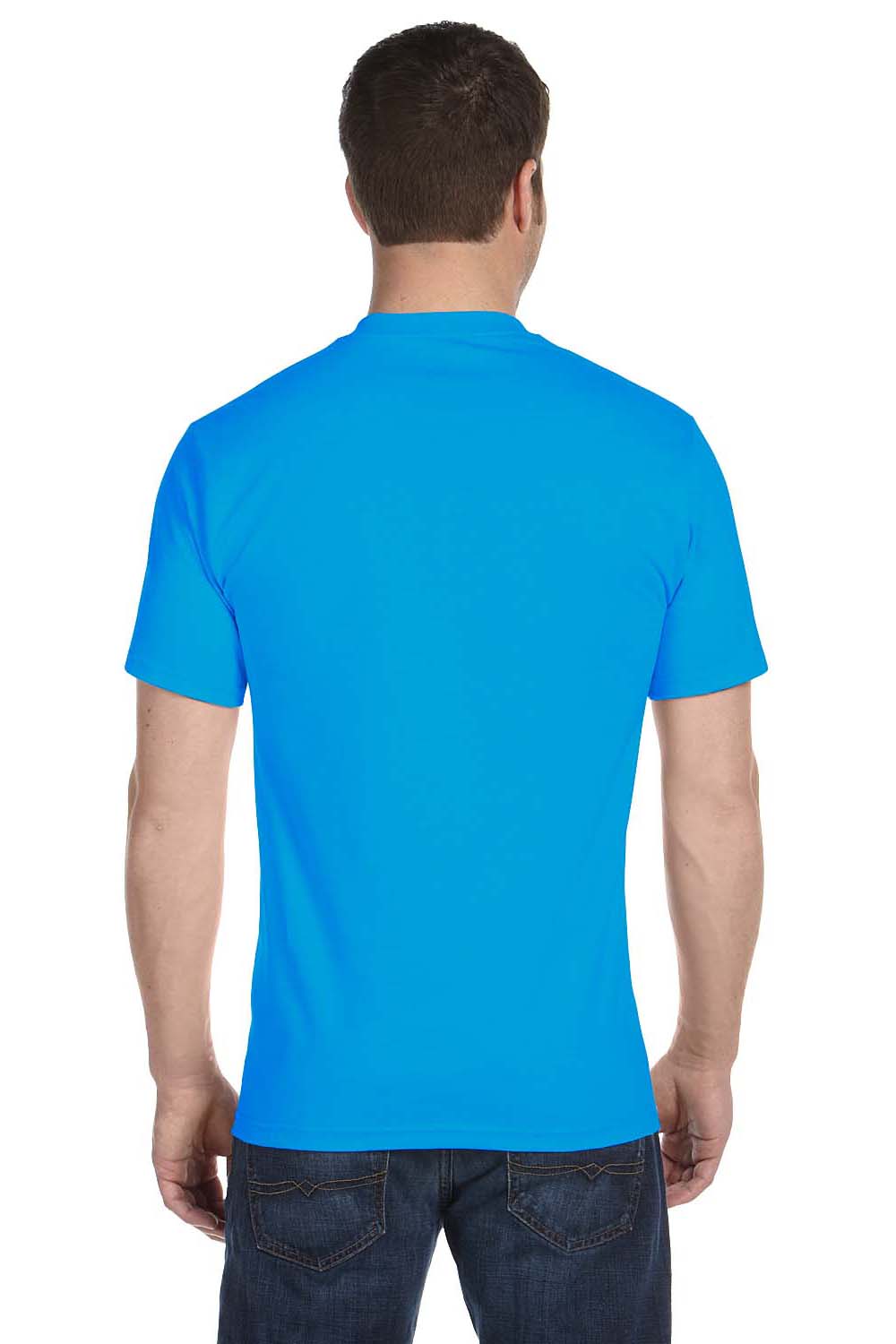 Gildan G800 Mens DryBlend Moisture Wicking Short Sleeve Crewneck T-Shirt Sapphire Blue Back