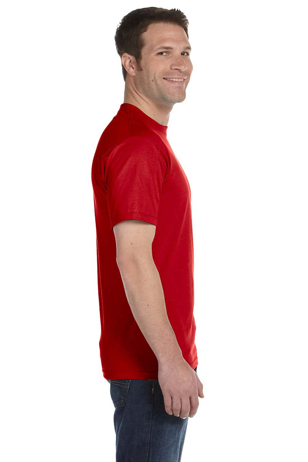 Gildan G800 Mens DryBlend Moisture Wicking Short Sleeve Crewneck T-Shirt Red Side