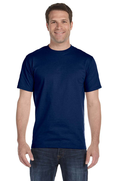 Gildan G800 Mens DryBlend Moisture Wicking Short Sleeve Crewneck T-Shirt Navy Blue Front