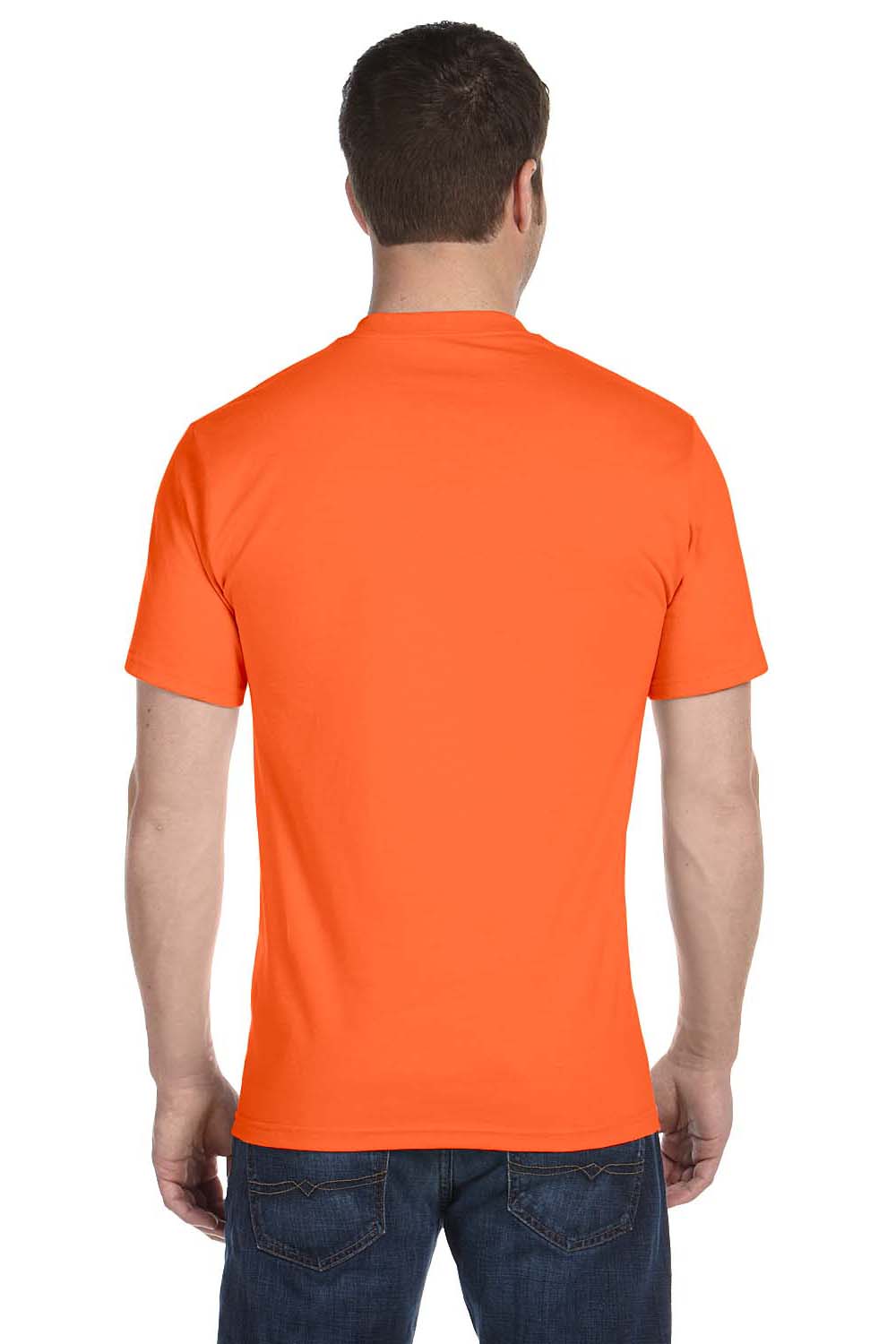 Gildan G800 Mens DryBlend Moisture Wicking Short Sleeve Crewneck T-Shirt Orange Back