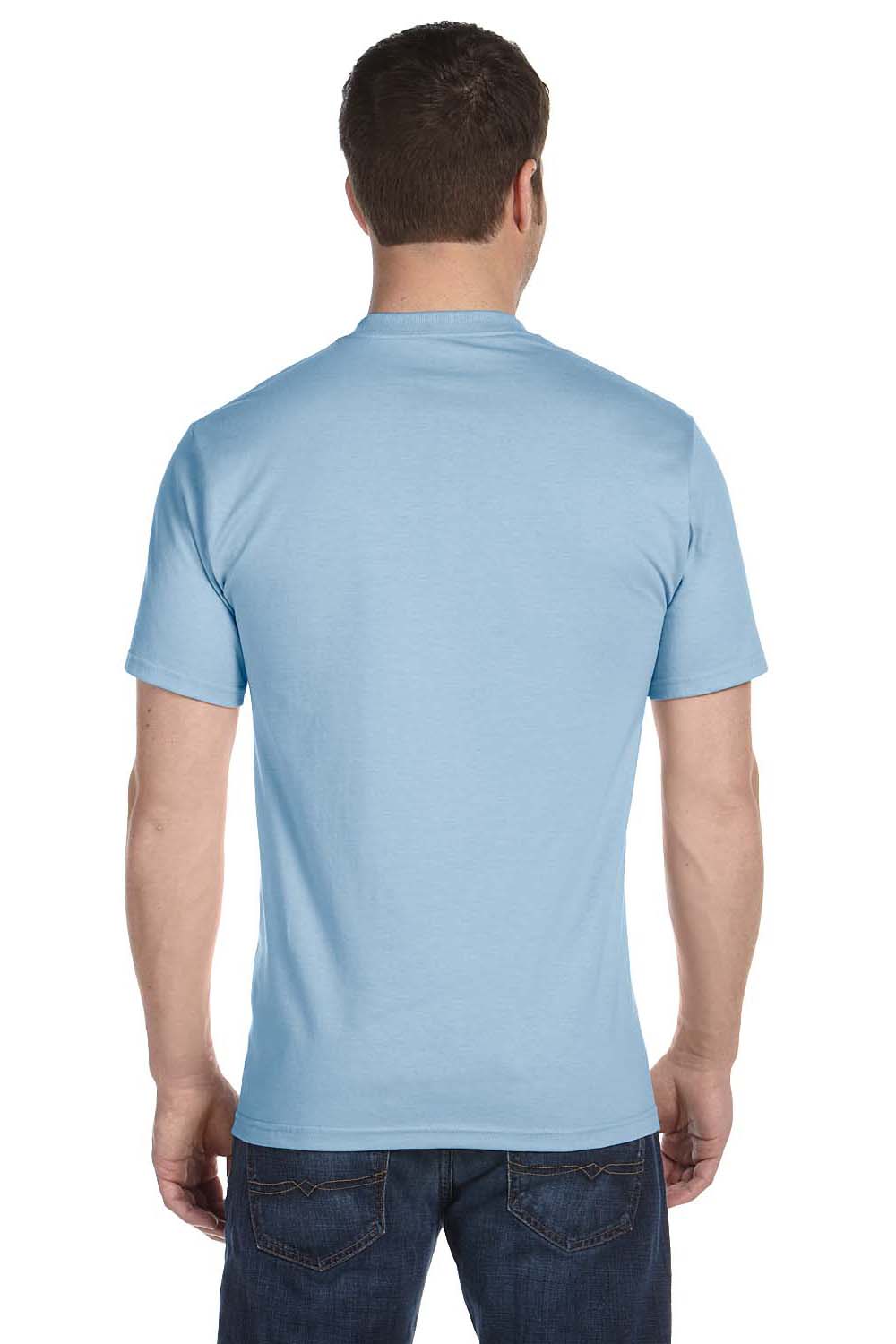 Gildan G800 Mens DryBlend Moisture Wicking Short Sleeve Crewneck T-Shirt Light Blue Back